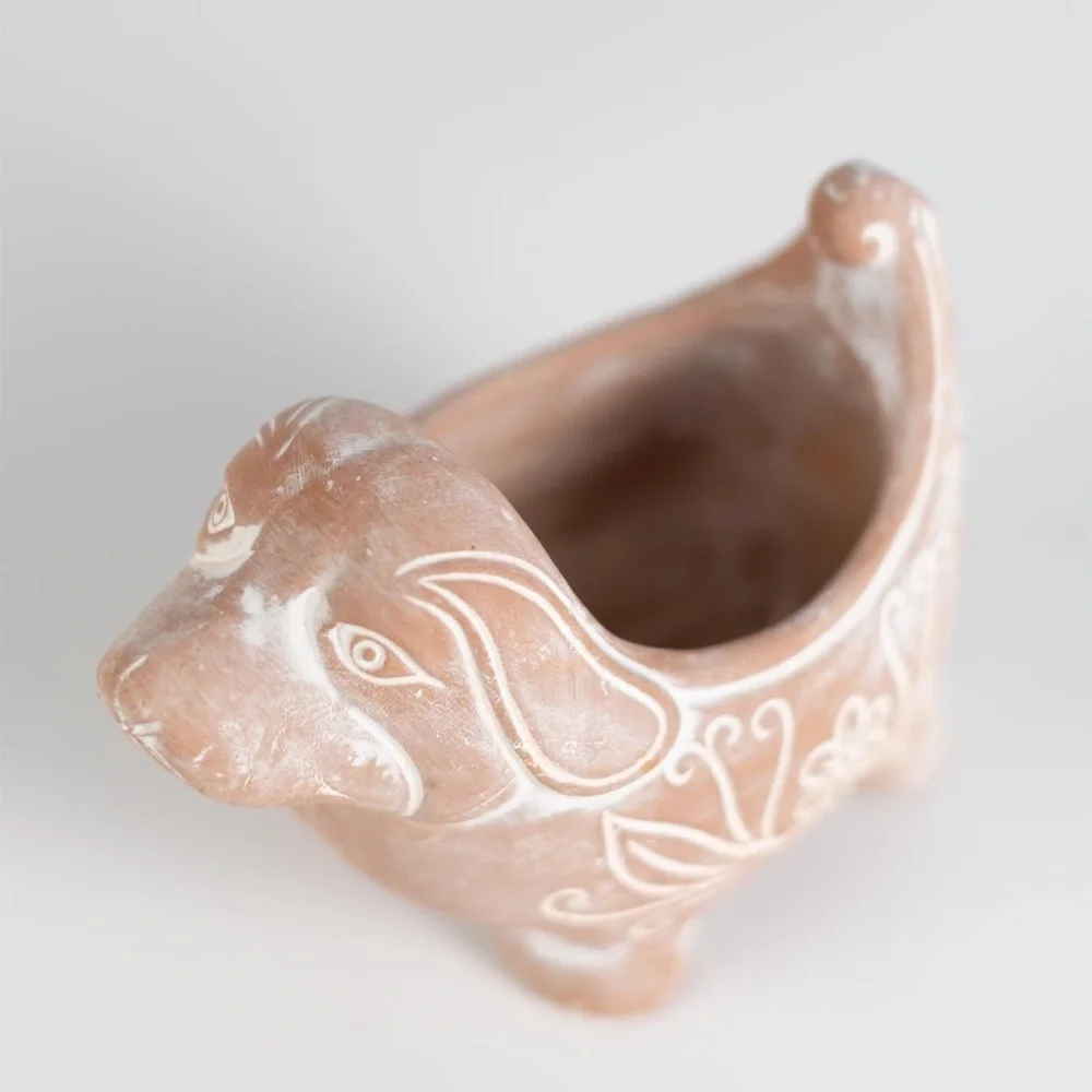 Large Terracotta Dog Planter - Picture 3 of 3